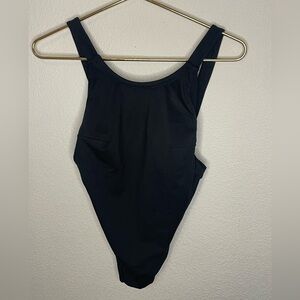 Free people swimsuit sz small black one piece thong